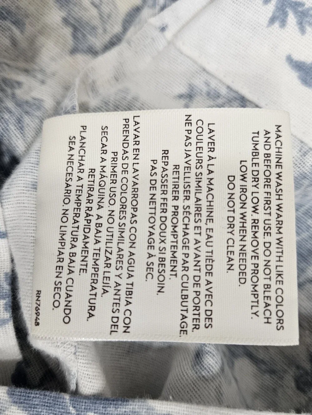 Laura Ashley Vanessa Blue White Floral Flannel Cotton STD Pillowcases Cottage